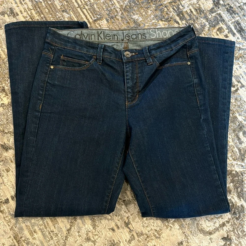 Calvin Klein shape wear dark blue boot cut jeans size 10 - Picture 3 of 9